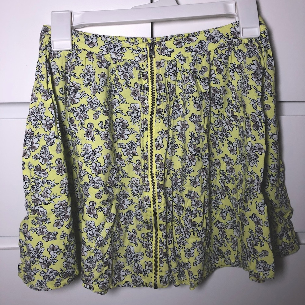 Abercrombie & Fitch Yellow Floral Circle Skirt